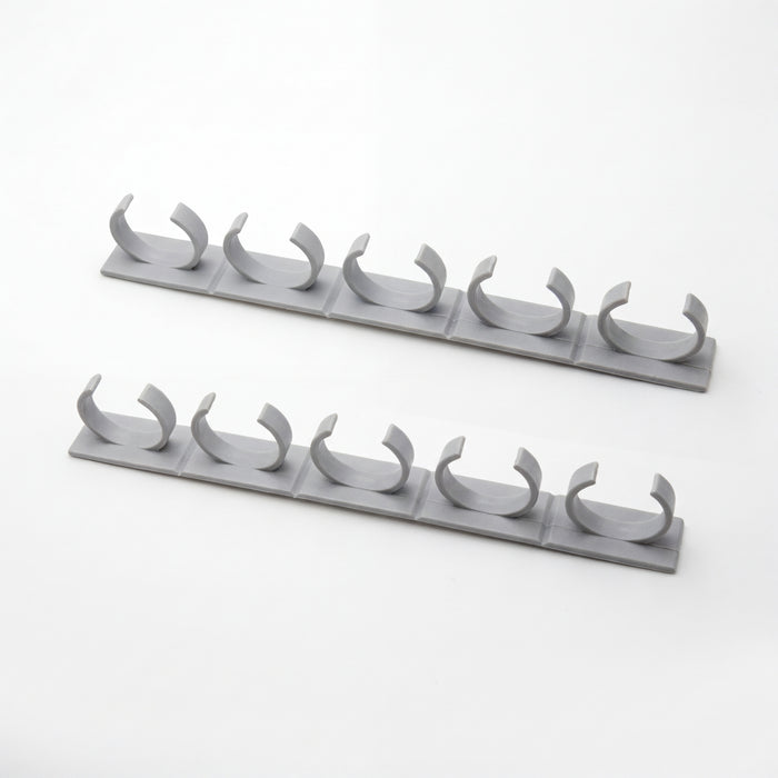 2-Pack Grey Wall-Mounted Adhesive Spice Rack – Five-Hole Jar & Bottle Holder
