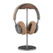 Black Walnut Wood and Aluminium Headphone Stand — Solid Metal Base Desk Headset Holder