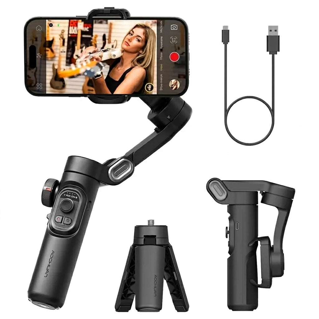 3-Axis Handheld Gimbal Stabiliser SmartXE — AI Face Tracking for iPhone & Android