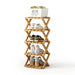 Bamboo Foldable Shoe Rack — Narrow Freestanding Shelf, 4/5/6-Tier for Hallway & Bedroom