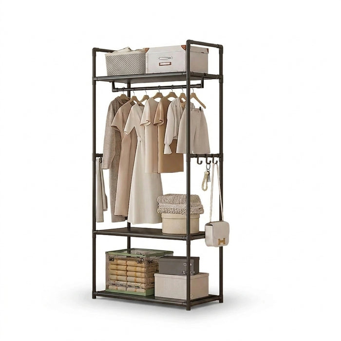 Multi‑functional Coat Rack — Space‑saving Hanger with Multi-layer Storage Shelf
