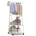 Floor-Mounted Folding Clothes Rack — Triangular Double-Rail Hanger