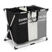 Foldable Waterproof Laundry Hamper — Large Oxford Storage, 1 or 3-Grid Options (Black/Grey)