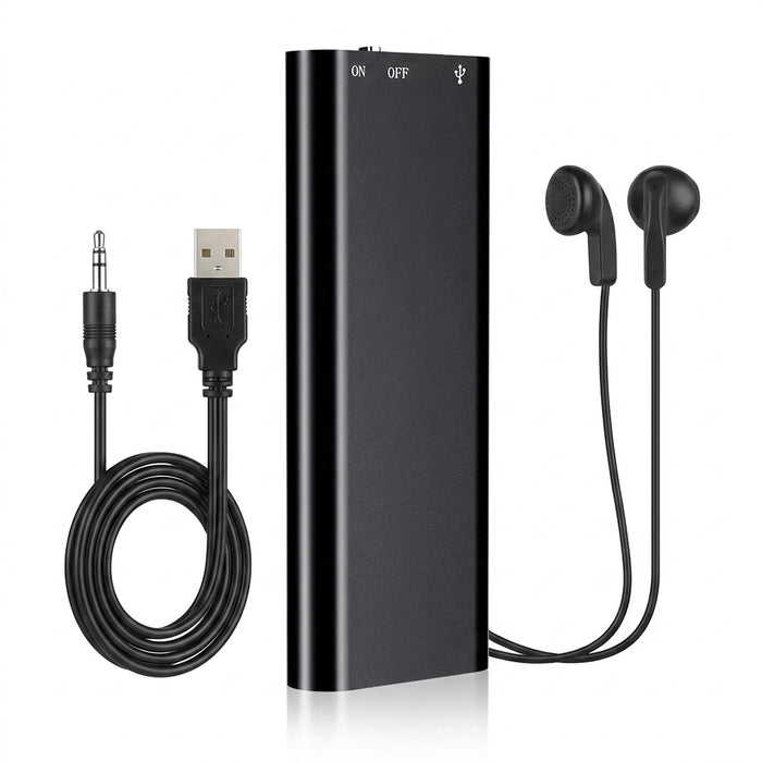 Ultra-slim Mini Voice Recorder — 4/8/16/32GB, One-button WAV/MP3 Player