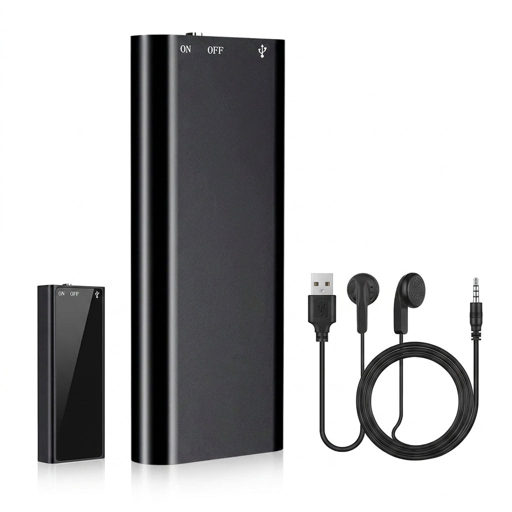 Ultra-slim Mini Voice Recorder — 4/8/16/32GB, One-button WAV/MP3 Player