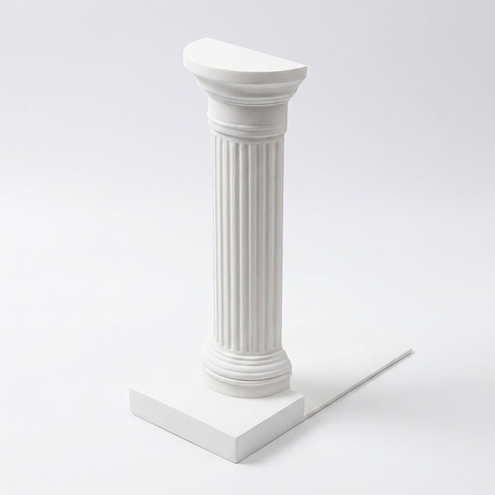 3D Printed Column Bookend (1pc) – Minimalist Desktop Book Stand, White or Black