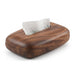 Walnut Wood Tissue Box Cover – Rectangular with Removable Lid, Minimalist Home Décor