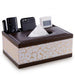 Faux Leather Tissue Box Cover with Remote Holder — Living Room & Desktop Organiser