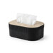 Bamboo & Solid Wood Tissue Box — Removable Napkin Holder, White or Black