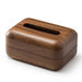 Nut‑brown Solid Wood Tissue Box Cover — Simple, Large Capacity Tissue Holder