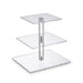 Acrylic 3/4-Tier Square Cake & Cupcake Stand with LED Lights