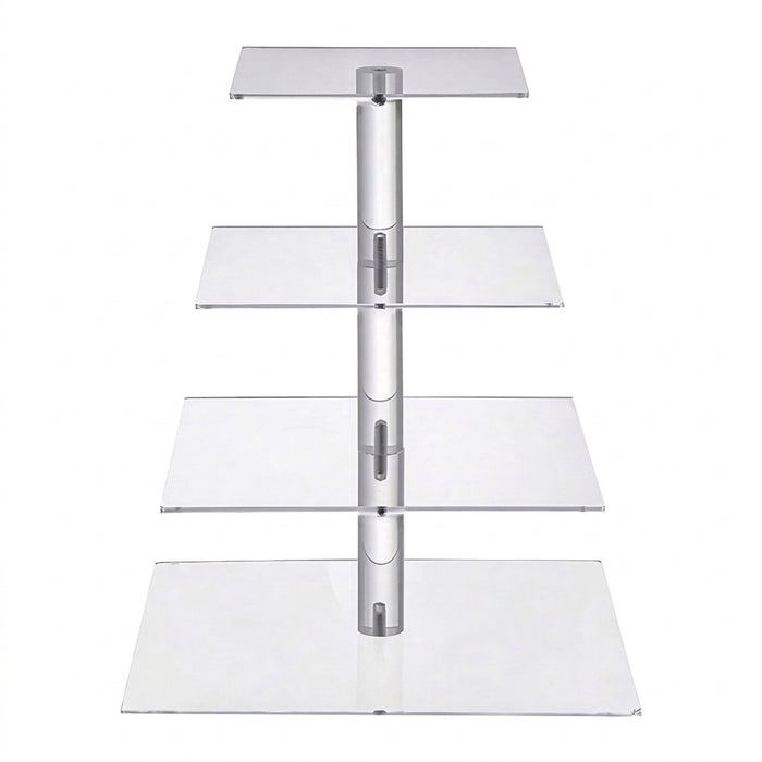 Acrylic 3/4-Tier Square Cake & Cupcake Stand with LED Lights