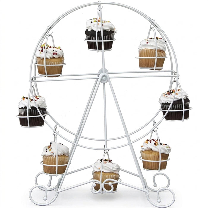 Metal Ferris Wheel Cupcake Stand — 8-Cup Display for Weddings & Parties
