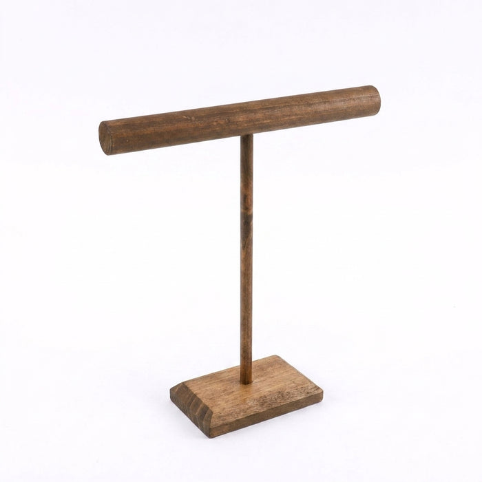 Wooden Jewellery T-Bar Bracelet Display Stand - Desktop Rack for Bracelets & Watches (S/M/L/3pcs)