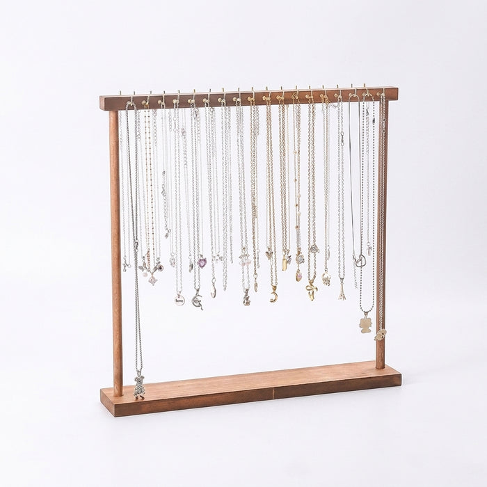 Solid Wood Jewellery Display Stand – Countertop Necklace, Earring & Bracelet Rack
