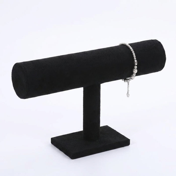Velvet T-Bar Jewellery Display Stand – Necklace, Bracelet & Watch Holder
