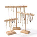 Solid Wood Jewellery Display Stand with Wooden Base – Bracelet, Necklace & Hairband Rack