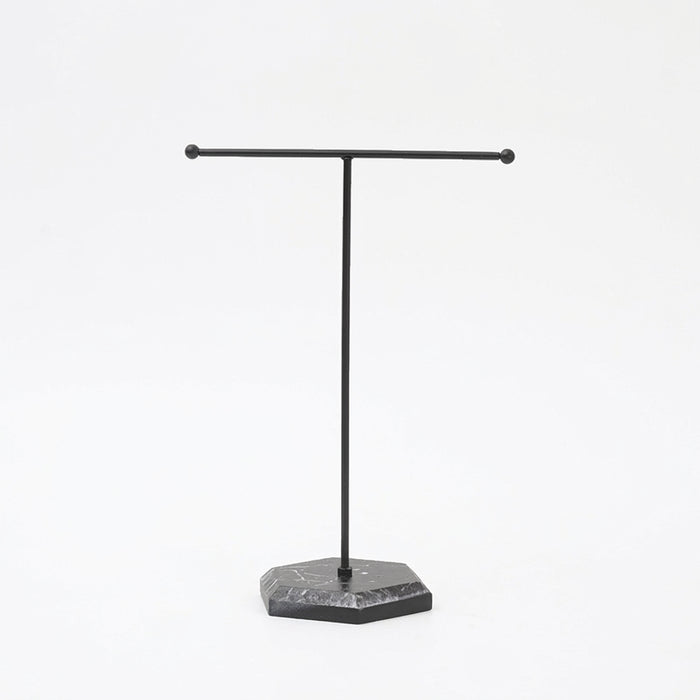 T-shaped Jewellery Display Stand — Wood & Metal, Gold and Black options