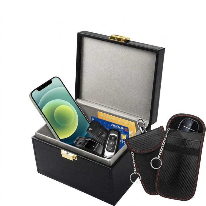 Faraday Box & Pouch Set — Keyless Car Key Signal Blocker