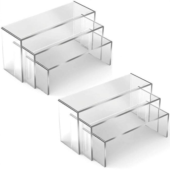 Acrylic Display Stands — 3/6/9/12 Pack Clear Mini Organisers for Perfume, Dolls & Jewellery