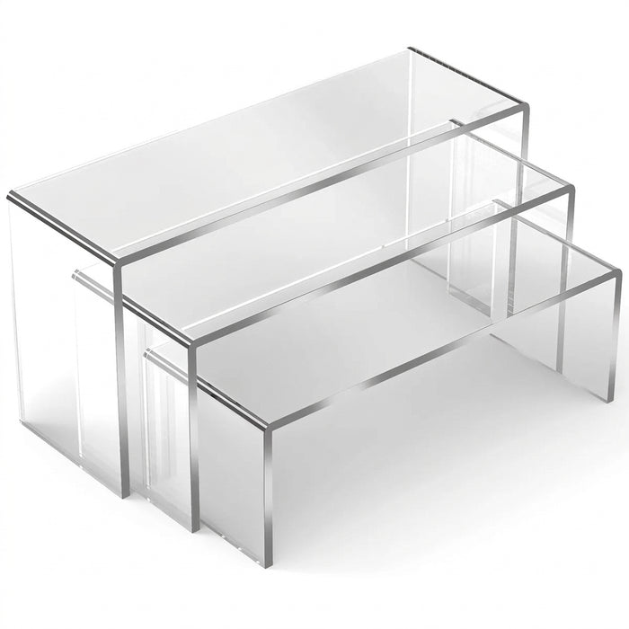 Acrylic Display Stands — 3/6/9/12 Pack Clear Mini Organisers for Perfume, Dolls & Jewellery