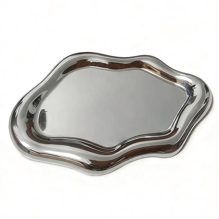 Cloud-Shaped Jewellery Tray – Plastic PP Organiser (19.5×13.5×1.5cm) – White or Silver