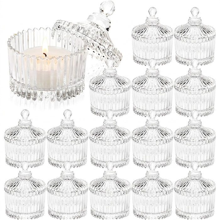 Votive Candle Holders with Lids — Glass Tealight Holders for Weddings & Centrepieces