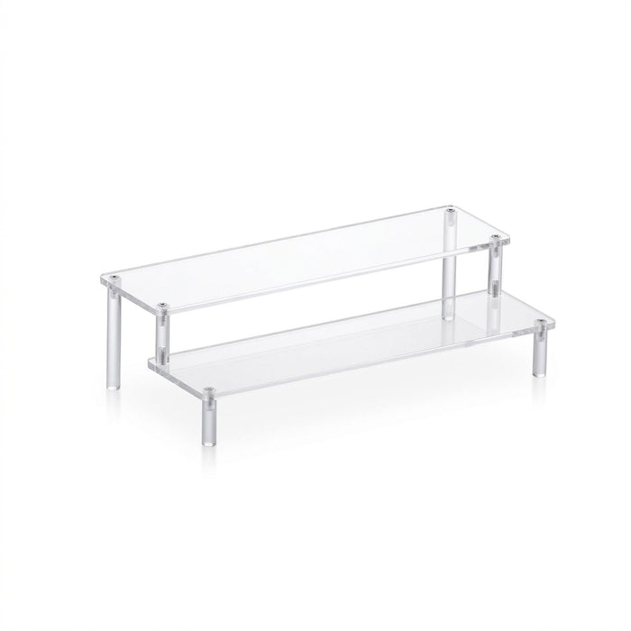 Transparent Acrylic Display Stand — 1–4 Tier Trapezoid Rack for Cupcakes, Perfume & Dolls