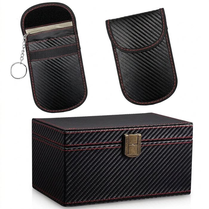 Faraday Signal Shielding Box – Carbon Fibre Texture RFID Key Protector