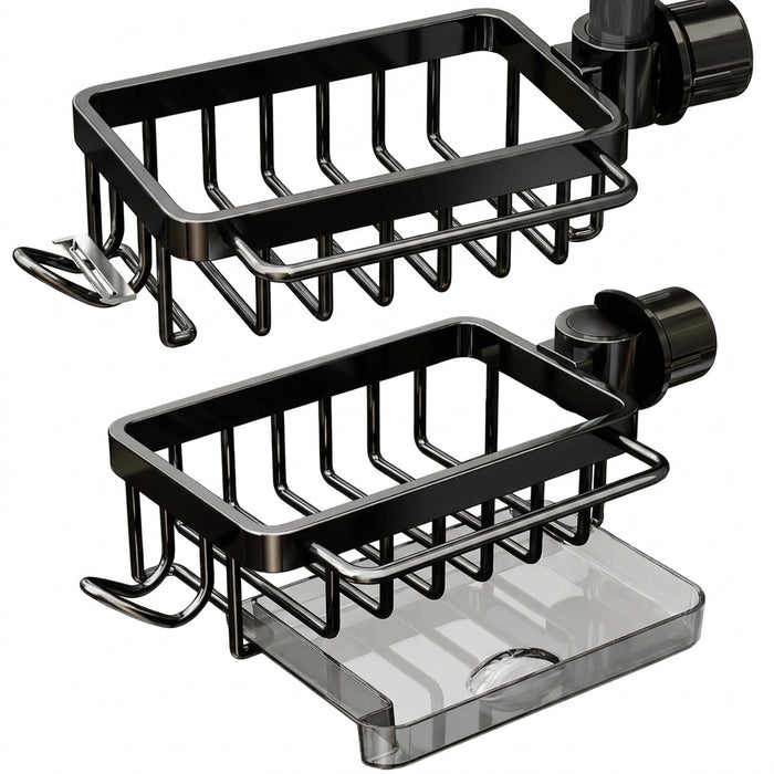 Kitchen Sink Faucet Organiser — Rustproof Adjustable Sponge & Brush Holder