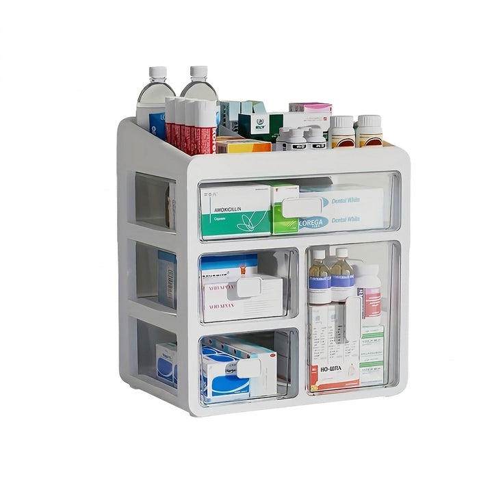 Drawer-style medicine organiser — large-capacity multi-purpose storage box