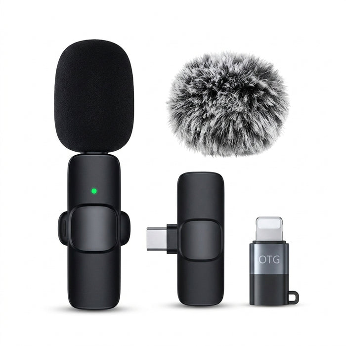 Wireless Lavalier Microphone for iPhone & iPad – Clip-on Mic for Vlogs, Interviews and Podcasts