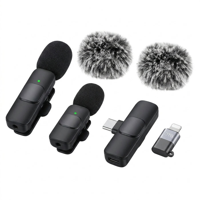 Wireless Lavalier Microphone for iPhone & iPad – Clip-on Mic for Vlogs, Interviews and Podcasts