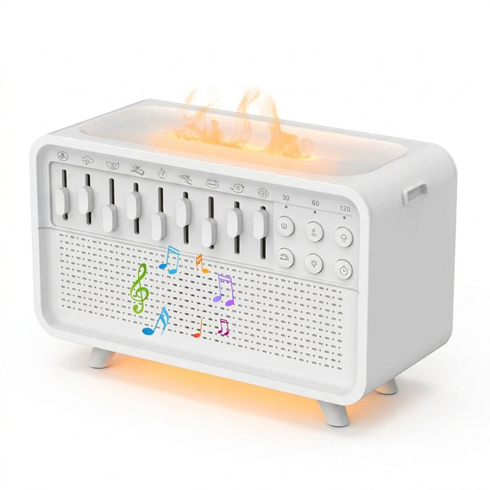 Bluetooth White Noise Machine with Aroma Diffuser, Humidifier & Night Light — 8 Sounds, 3‑Level Dimming