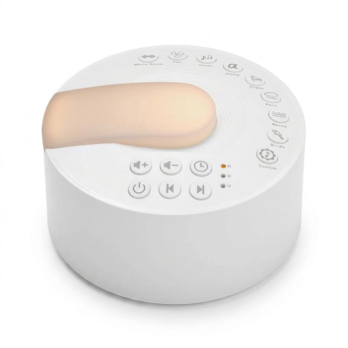 Rechargeable White Noise Machine – 30 Soothing Sounds & Warm Light