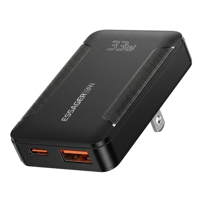 Essager Ultra-Thin 65W GaN Pro Travel Charger — PD3.0 & QC4.0, USB‑C/USB‑A