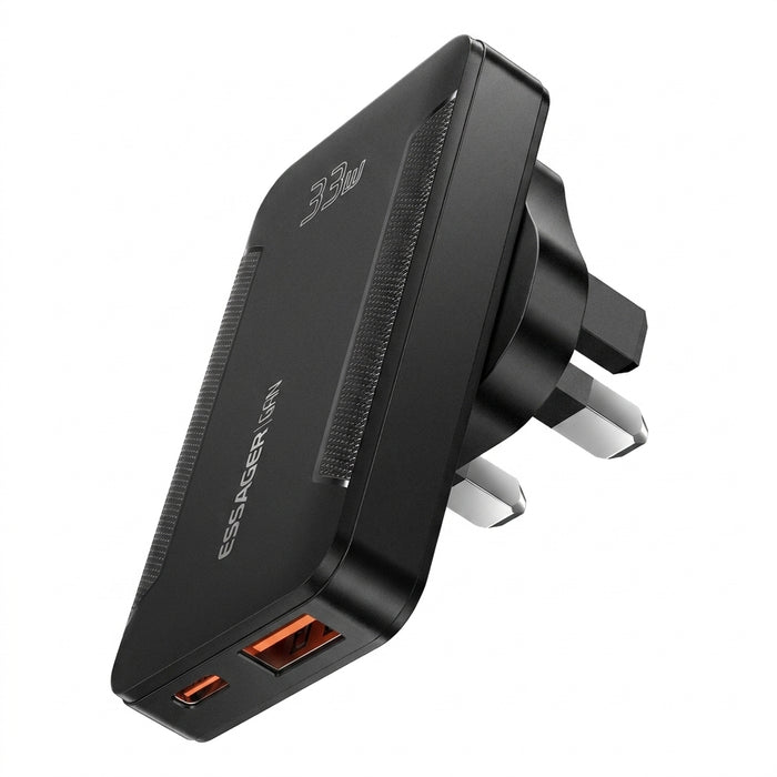 Essager Ultra-Thin 65W GaN Pro Travel Charger — PD3.0 & QC4.0, USB‑C/USB‑A