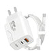 65W GaN Dual-Port USB Charger — USB-C & USB-A, EU/US Plug Options