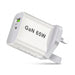 65W GaN USB‑C PD 3.0 2‑Port Wall Charger — USB‑A + USB‑C, White (UK/EU/US/AU plugs)