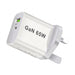 65W GaN USB‑C PD 3.0 2‑Port Wall Charger — USB‑A + USB‑C, White (UK/EU/US/AU plugs)