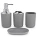 4‑Piece Plastic Bathroom Accessory Set — Soap Dispenser, Storage & Rinse Cups, Soap Dish