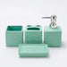 Ceramic 4-Piece Bathroom Organiser Set — Soap Dispenser, Lotion Bottle, Toothbrush Cup & Soap Dish
