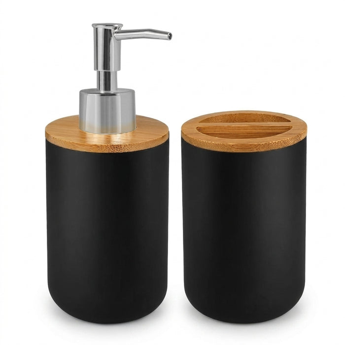 Bathroom Set – Soap Dispenser, Toothbrush Holder & Soap Box (Plastic)
