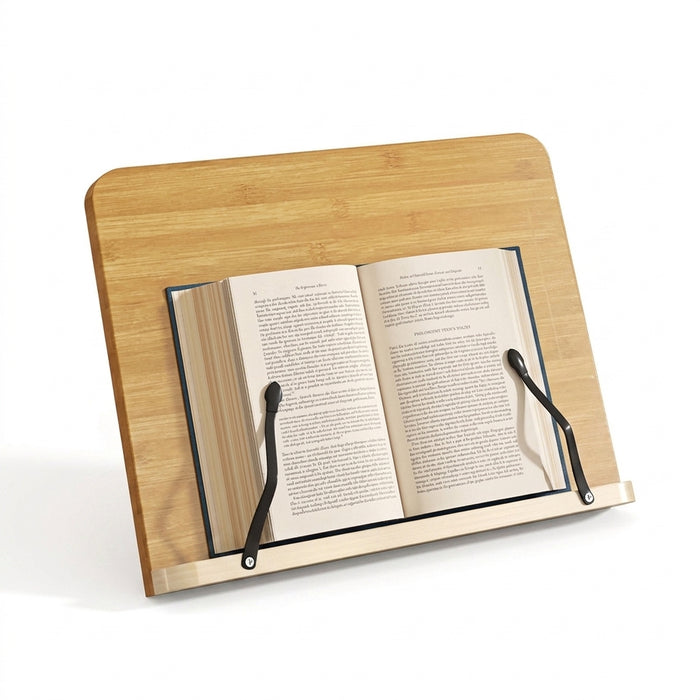 Adjustable Wooden Book Stand – Pine Reading Rack for Kids & Adults with Tablet Holder