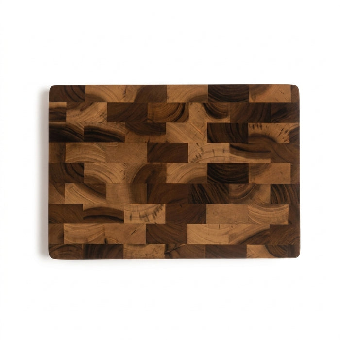Large Wooden Chopping Board – Camellia Wood, Heavy‑Duty Grain (28 x 18 cm)