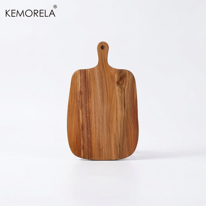 Wooden Cutting Board with Handle — Rectangle Food-Safe Board for Fish, Cheese, Bread & Fruit