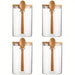 Airtight Glass Jars with Bamboo Lids & Spoons — 18oz (>501ml) — Pack of 1/2/3/4 — Transparent Food Storage for Spices, Beans & Tea
