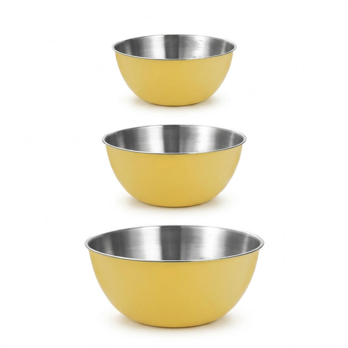3-piece Stainless Steel Mixing Bowl Set with Measurement Marks