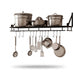 60cm Wall-Mounted Kitchen Organiser Rack with 10 Hooks – Black