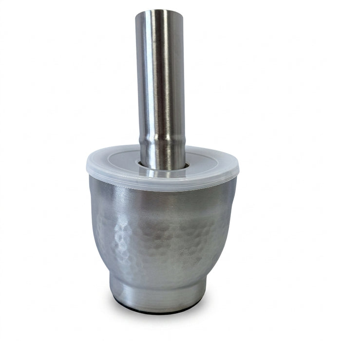 Stainless Steel Garlic Crusher with Covered Bowl — Manual Grinder for Garlic, Herbs & Spices